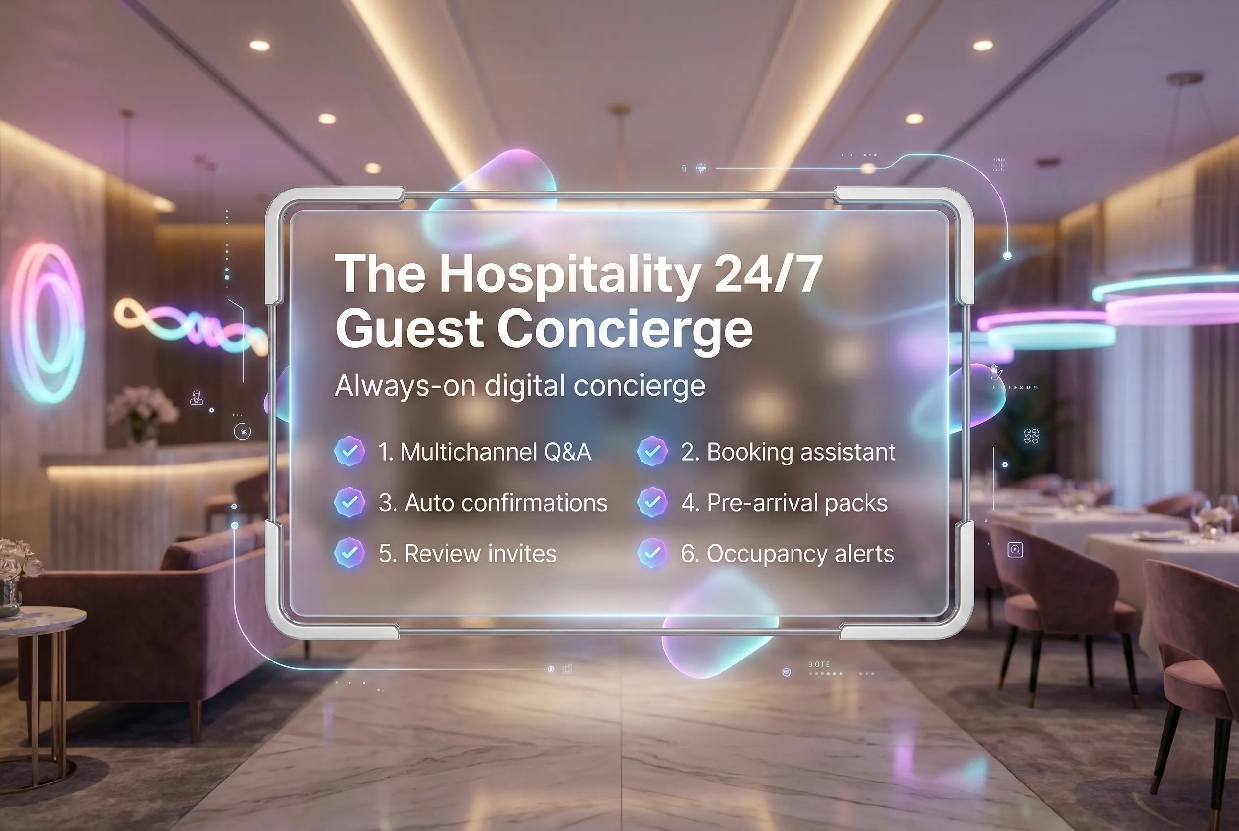 Illustrative reservation-context panel in a restaurant setting.