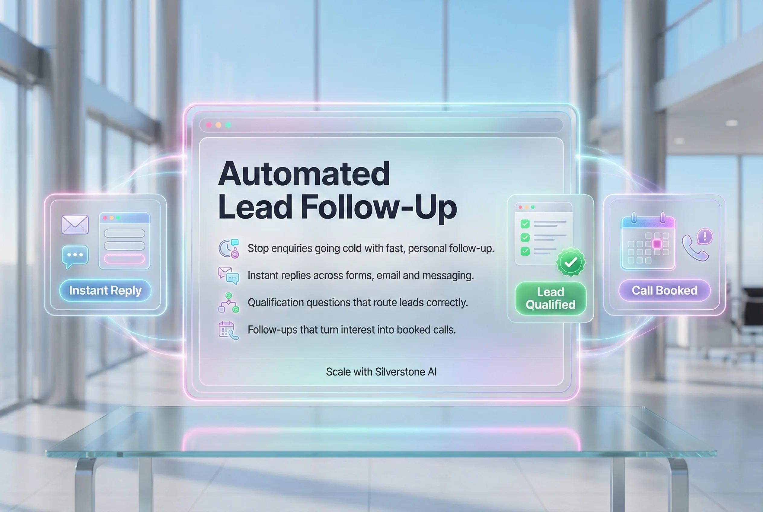 Illustrative automated lead follow-up panel.