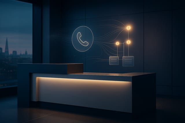 AI receptionist supporting small business front desk conversations