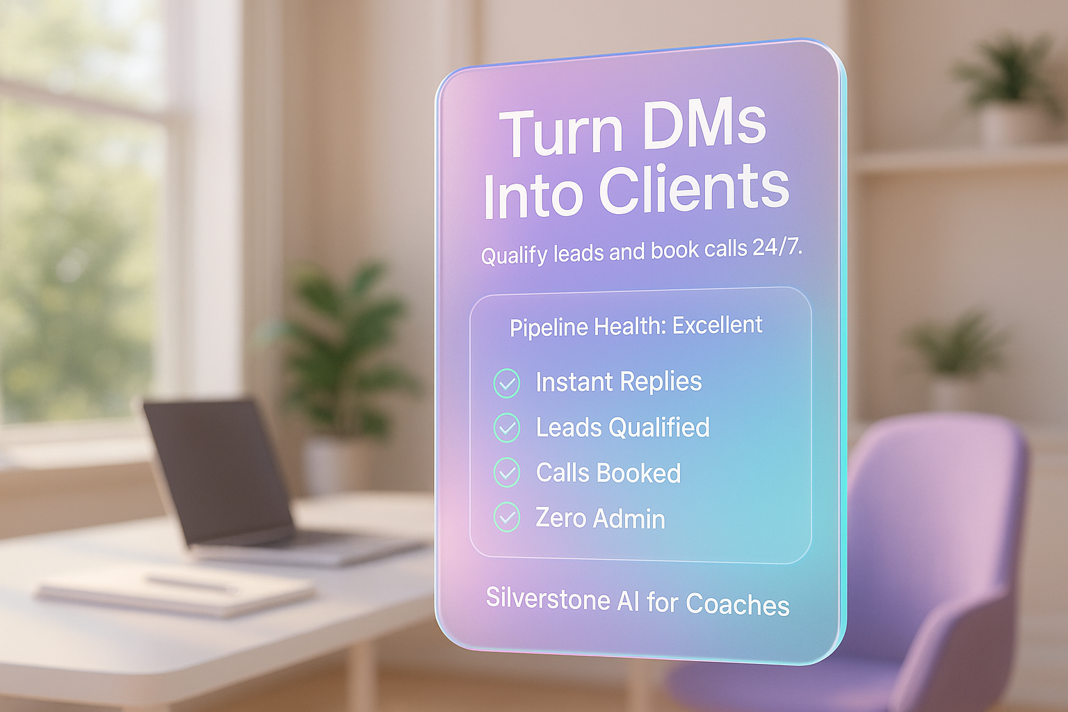 Online coach focusing on client work with enquiries handled automatically