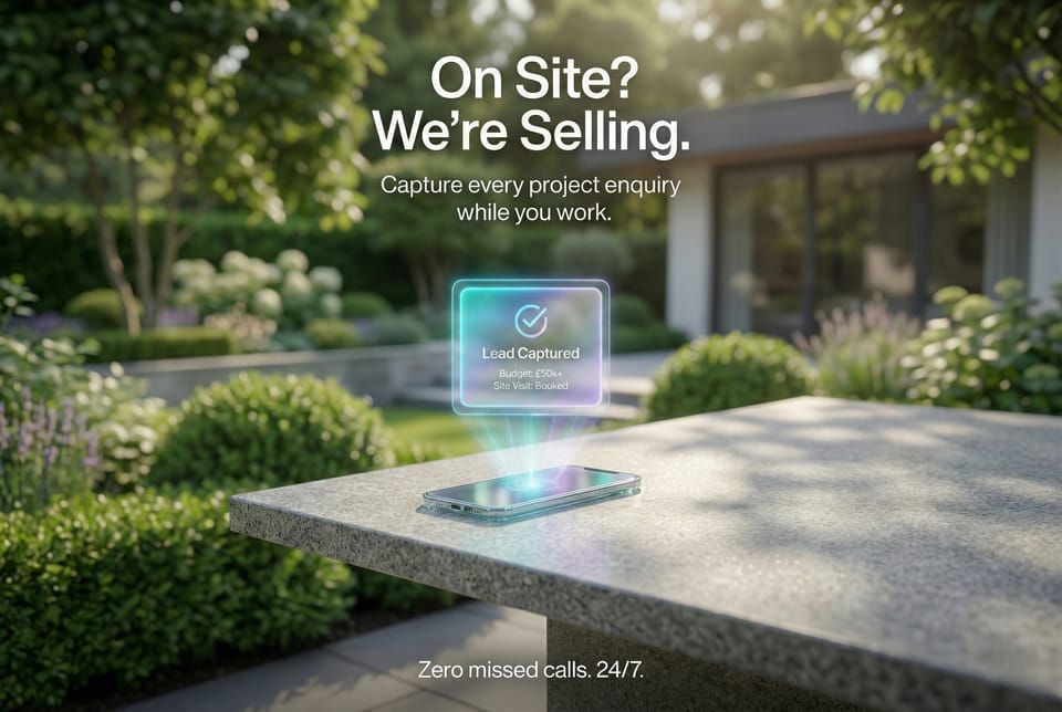 Tradesperson on site with missed calls and enquiries coming in