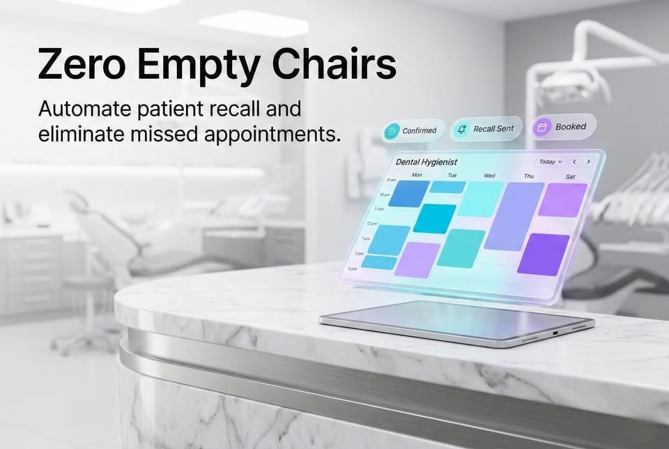Dentist and patient discussing a scheduled recall and hygiene plan