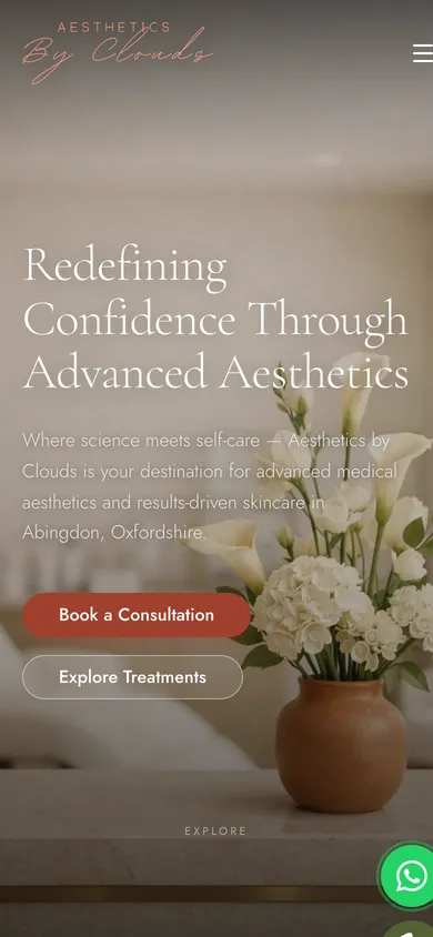 The Aesthetics by Clouds homepage on a phone.